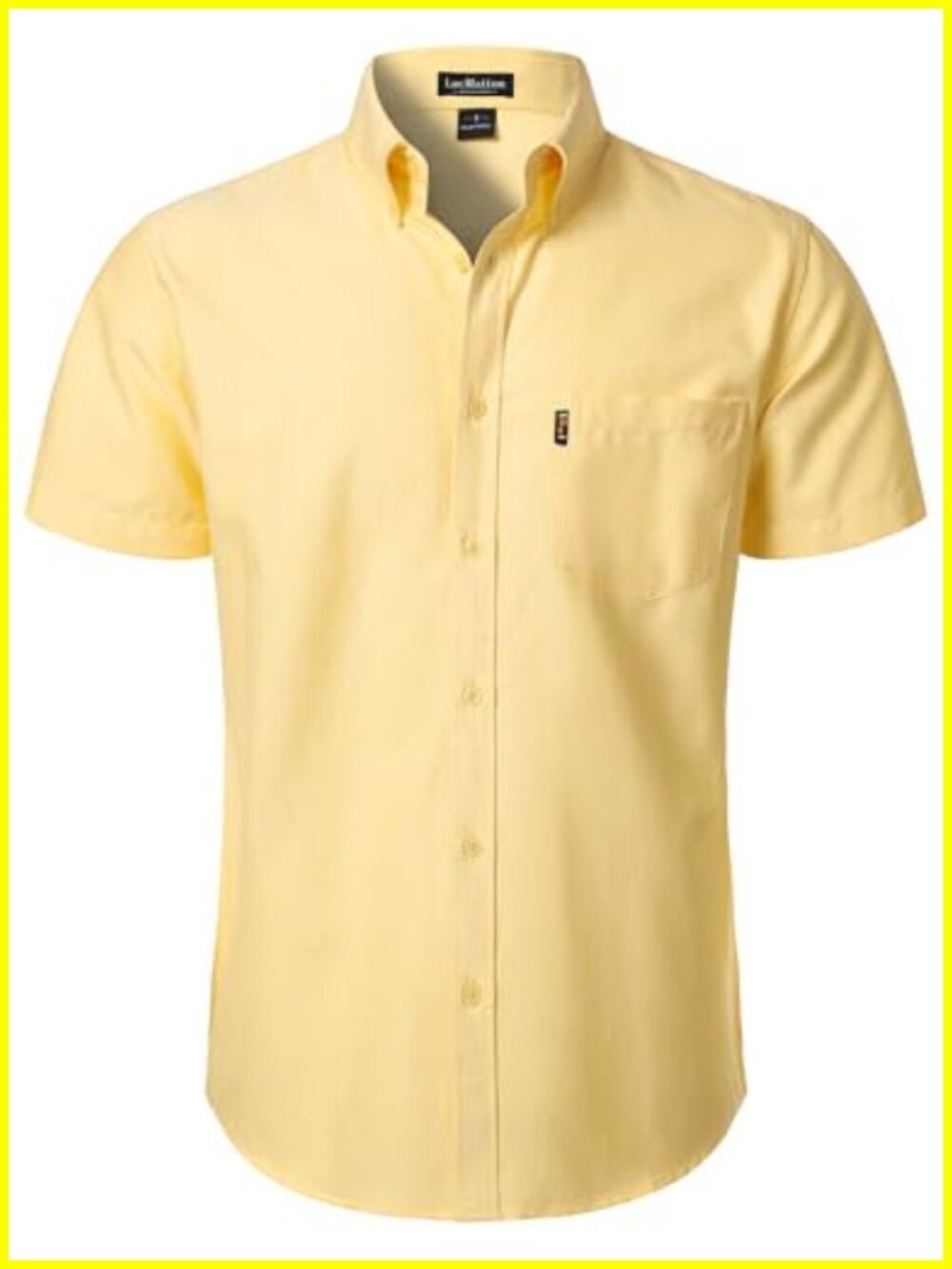 Men's Oxford Short Sleeve Button Down Dress Shirt 55% Cotton 45% Polyester